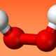 Una molécula de peróxido de hidrógeno (agua oxigenada). Imagen: Wikimedia Commons